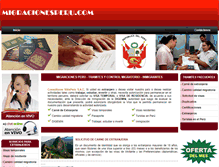 Tablet Screenshot of migracionesperu.com